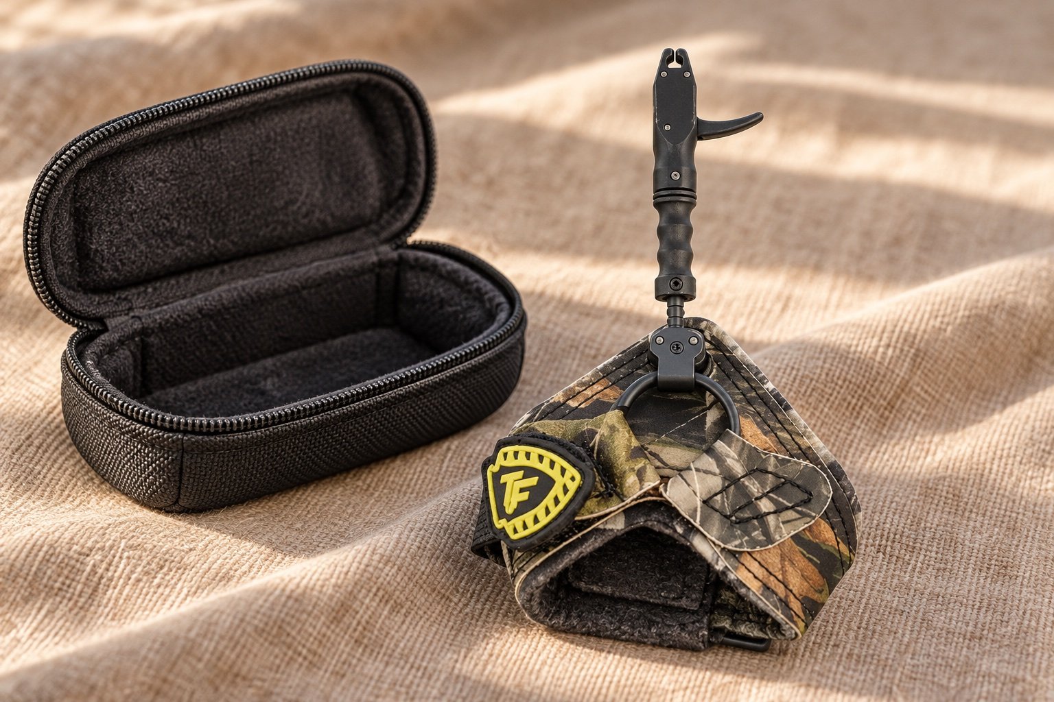 Tru-Fire Smoke Max release and padded storage pouch